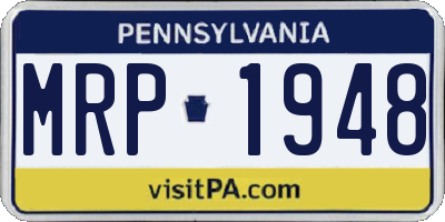 PA license plate MRP1948