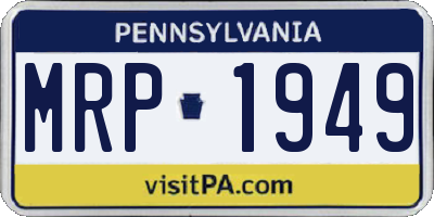 PA license plate MRP1949