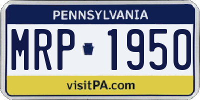 PA license plate MRP1950