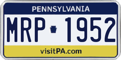 PA license plate MRP1952