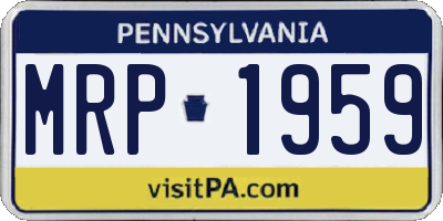 PA license plate MRP1959