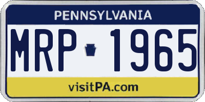PA license plate MRP1965
