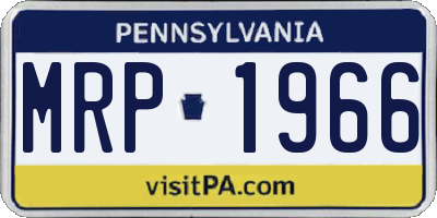 PA license plate MRP1966
