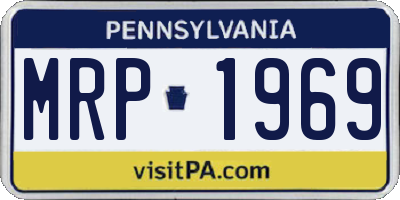 PA license plate MRP1969