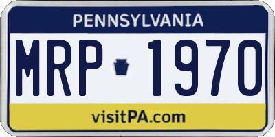 PA license plate MRP1970