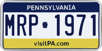 PA license plate MRP1971