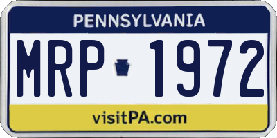 PA license plate MRP1972