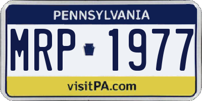 PA license plate MRP1977