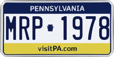 PA license plate MRP1978