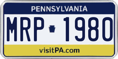 PA license plate MRP1980