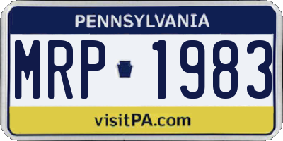 PA license plate MRP1983