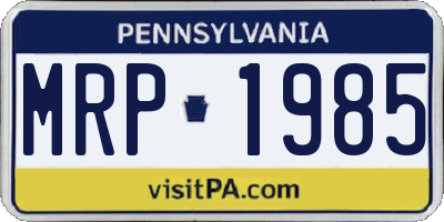 PA license plate MRP1985