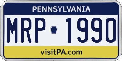 PA license plate MRP1990