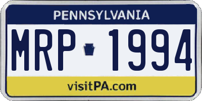 PA license plate MRP1994