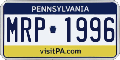 PA license plate MRP1996