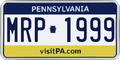 PA license plate MRP1999