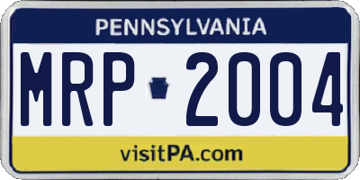 PA license plate MRP2004