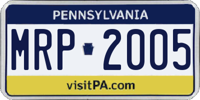 PA license plate MRP2005