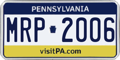 PA license plate MRP2006