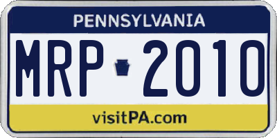 PA license plate MRP2010