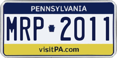 PA license plate MRP2011