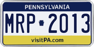 PA license plate MRP2013