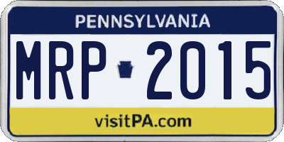PA license plate MRP2015
