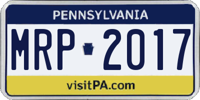 PA license plate MRP2017
