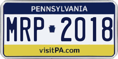 PA license plate MRP2018