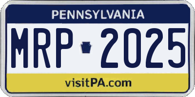 PA license plate MRP2025