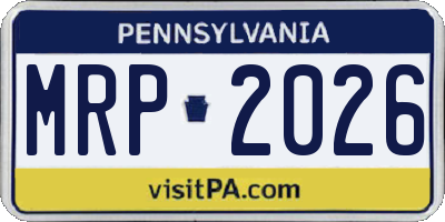 PA license plate MRP2026