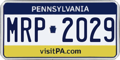 PA license plate MRP2029