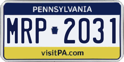 PA license plate MRP2031