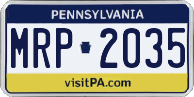 PA license plate MRP2035