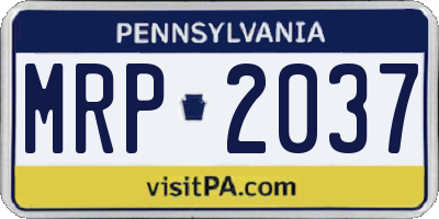 PA license plate MRP2037