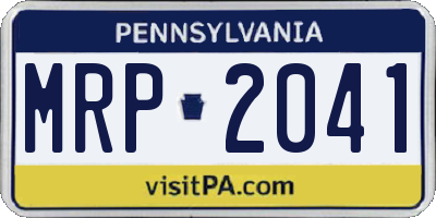 PA license plate MRP2041