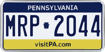 PA license plate MRP2044