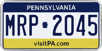 PA license plate MRP2045