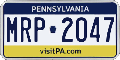 PA license plate MRP2047