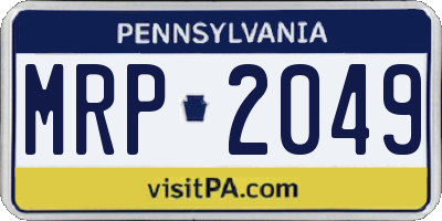 PA license plate MRP2049