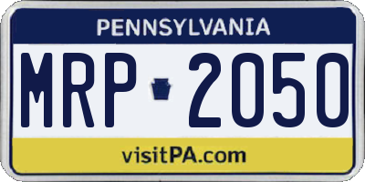 PA license plate MRP2050