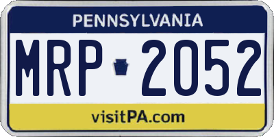 PA license plate MRP2052