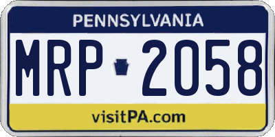 PA license plate MRP2058