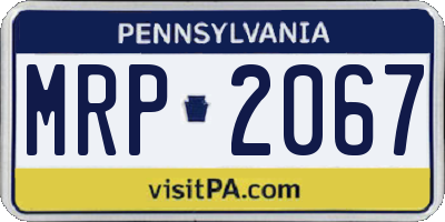 PA license plate MRP2067