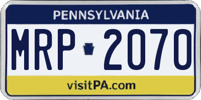 PA license plate MRP2070