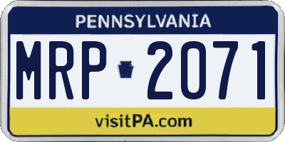 PA license plate MRP2071