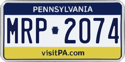 PA license plate MRP2074