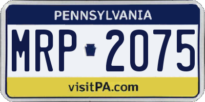 PA license plate MRP2075