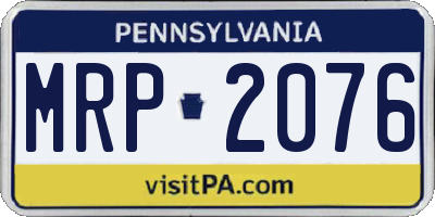 PA license plate MRP2076