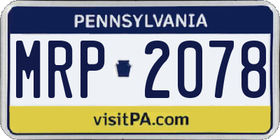PA license plate MRP2078